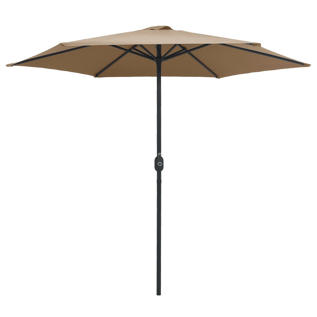 vidaXL Градински чадър с алуминиев прът, 270x246 см, таупе