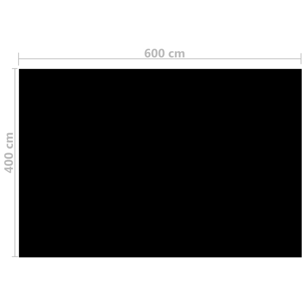 vidaXL Правоъгълно покривало за басейн, 600x400 см, PE, черно