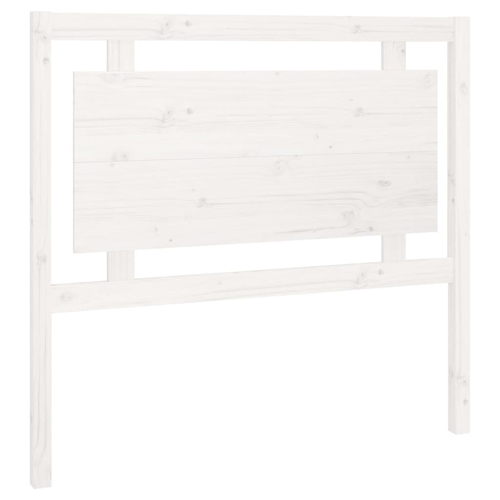 vidaXL Горна табла за легло, бяла, 105,5x4x100 см, бор масив