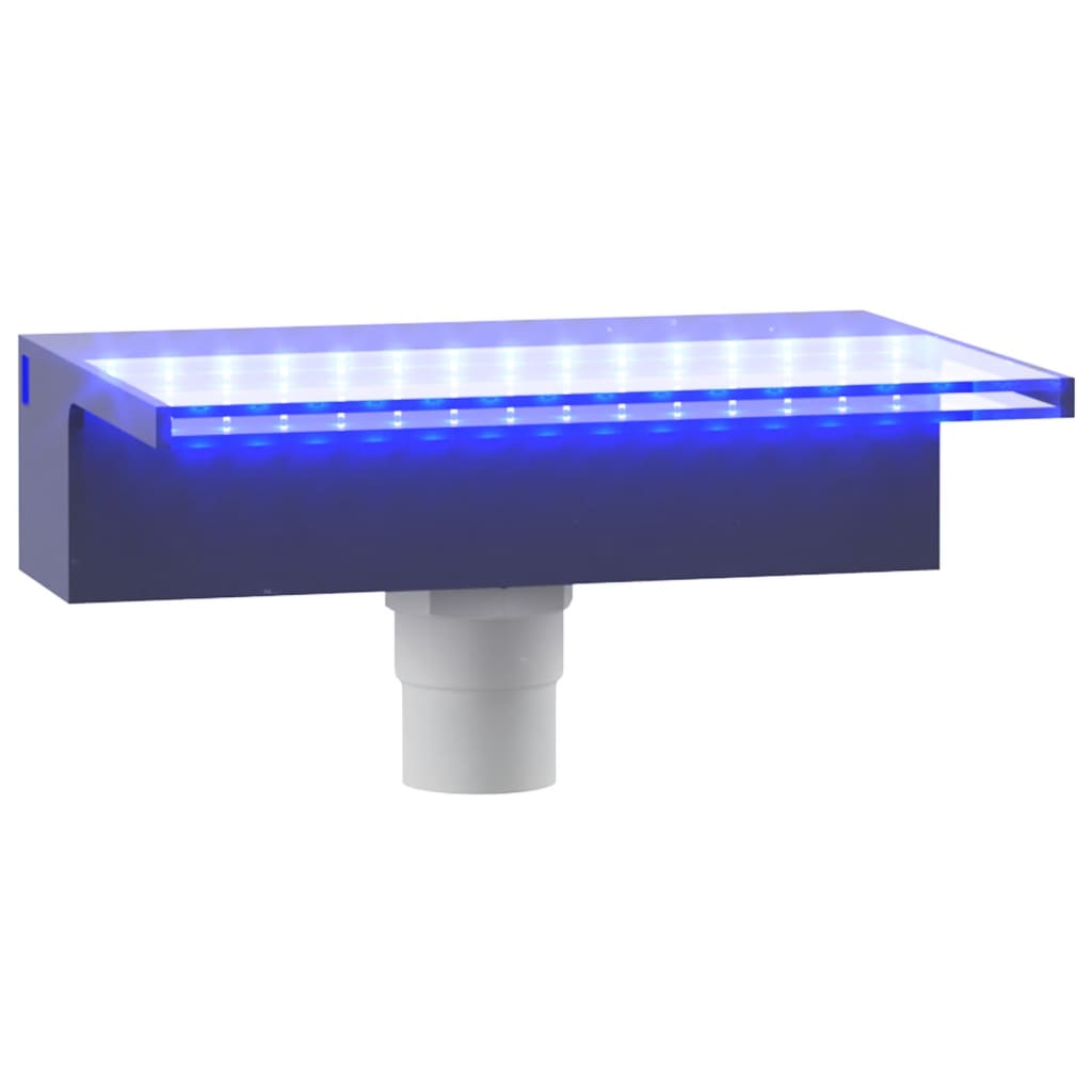 vidaXL Преливник за водопад с RGB LED, акрил, 30 см
