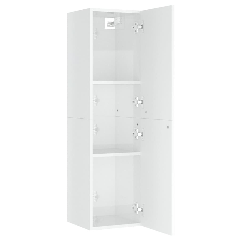 vidaXL ТВ шкаф, бял гланц, 30,5x30x110 см, ПДЧ