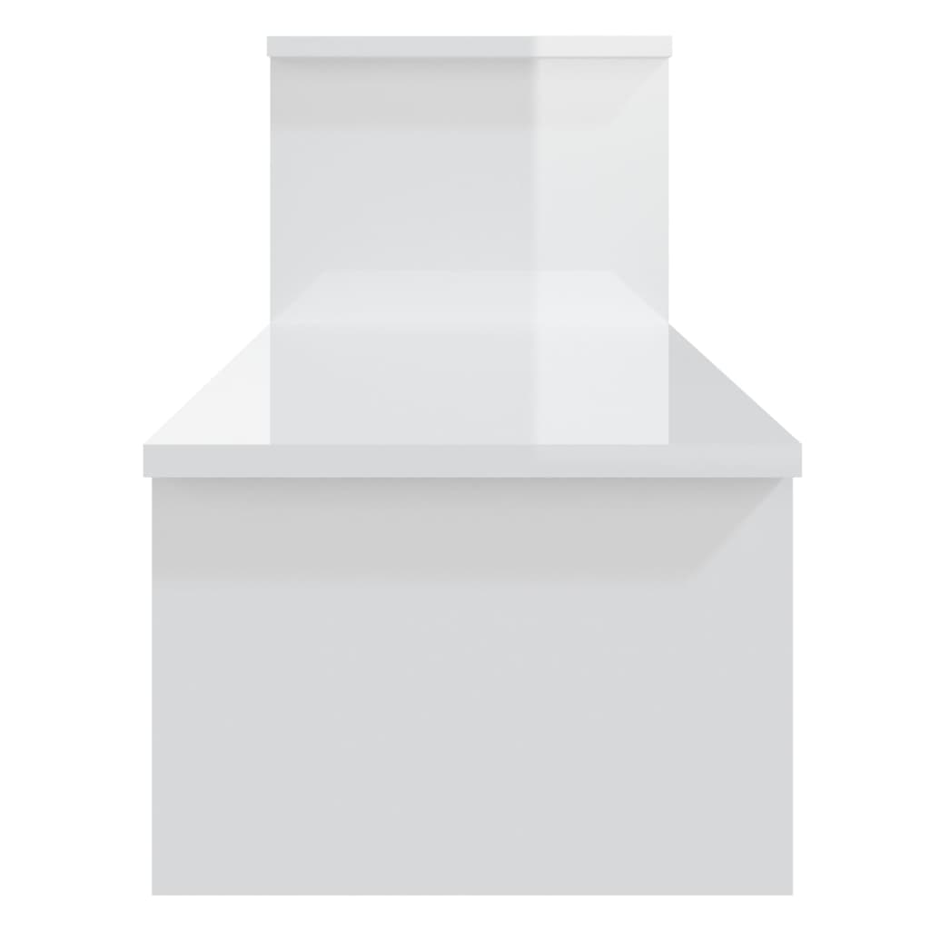 vidaXL ТВ шкаф, бял гланц, 180x30x43 см, ПДЧ