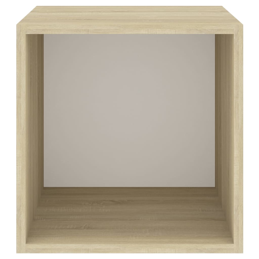 vidaXL Стенни шкафове, 4 бр, бяло и дъб сонома, 37x37x37 см, ПДЧ