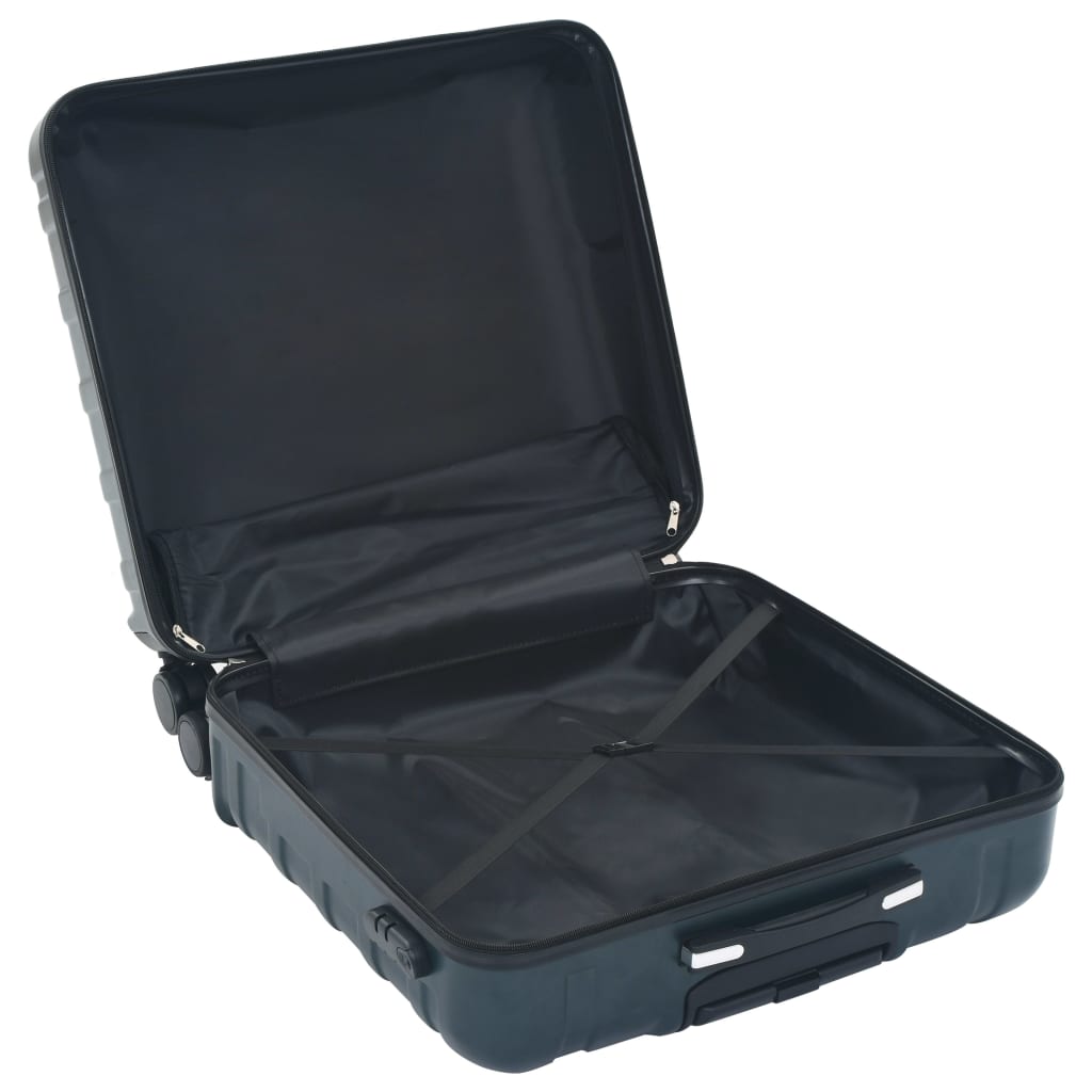 vidaXL Комплект твърди куфари с колелца, 2 бр, зелен, ABS