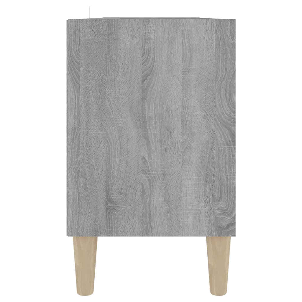 vidaXL ТВ шкаф с крака от масивно дърво, сив сонома, 103,5x30x50 см
