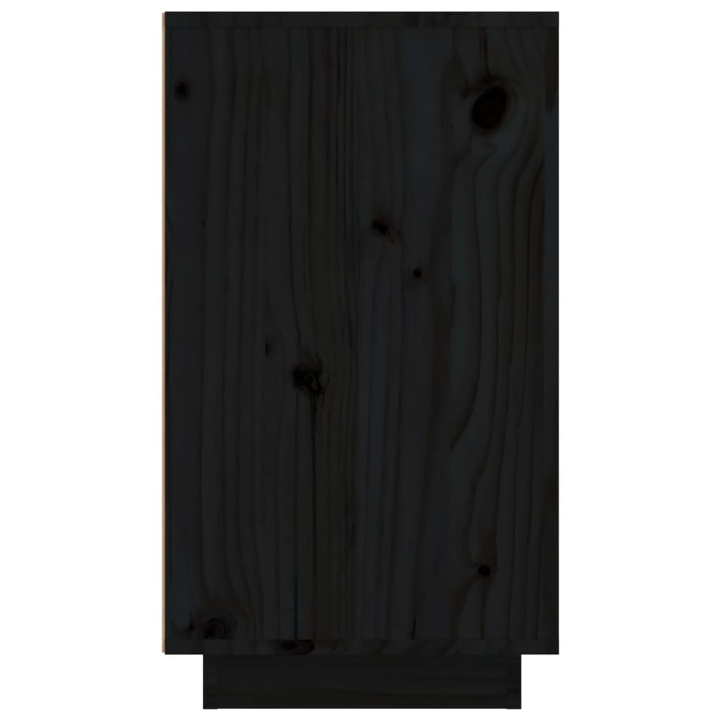 vidaXL Шкаф за вино, черен, 23x34x61 см, борово дърво масив