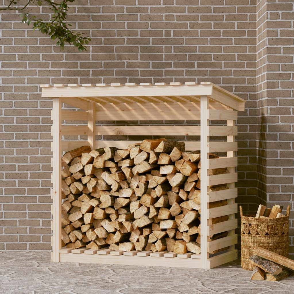 vidaXL Поставка за дърва за огрев 108x73x108 см масивно дърво бор