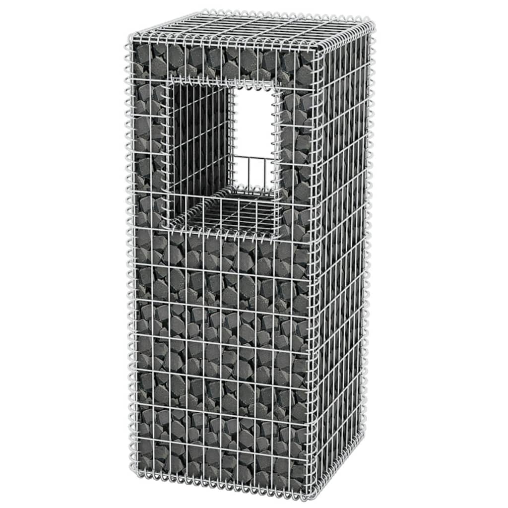 vidaXL Габионна кошница стълб / плантер, стомана, 50x50x120 cм