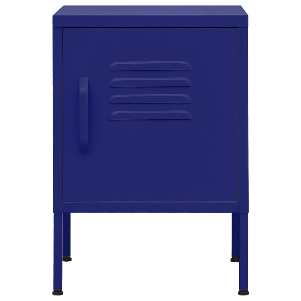 vidaXL Нощни шкафчета, 2 бр, нейви синьо, 35х35х51 см, стомана