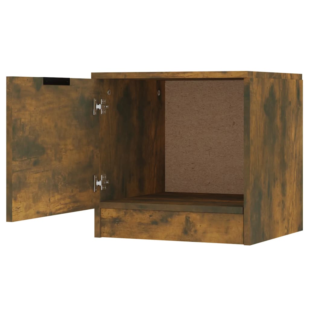 vidaXL Нощно шкафче, опушен дъб, 40x39x40 см