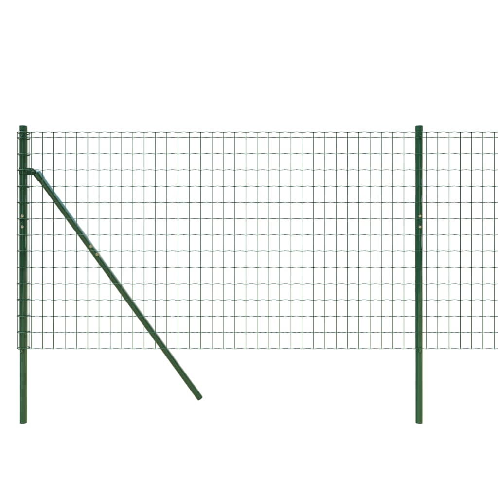 vidaXL Ограда от телена мрежа зелена 1x10 м поцинкована стомана