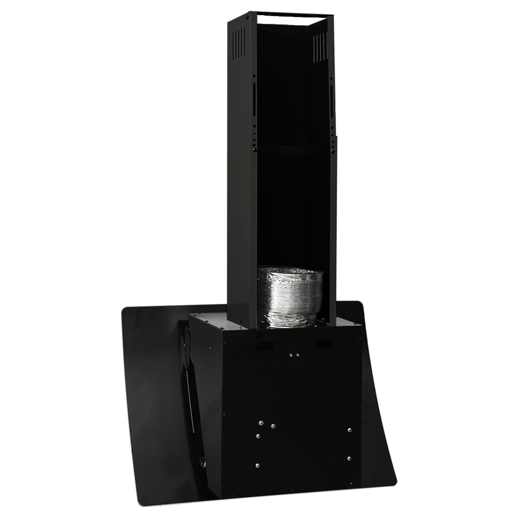 vidaXL Стенен абсорбатор, 60 см, стомана и закалено стъкло, черен