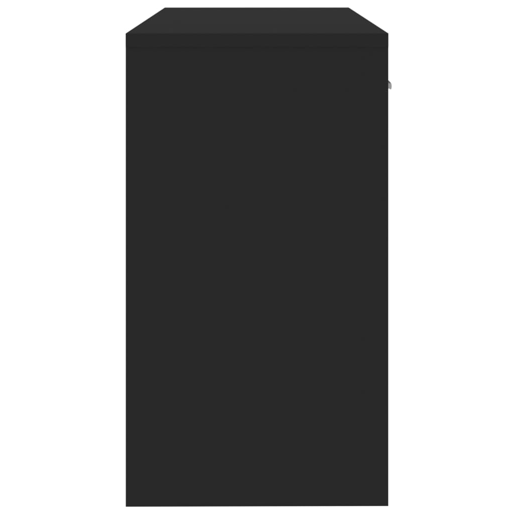 vidaXL Бюро с чекмедже и шкаф, черен, 100x40x73 см, инженерно дърво