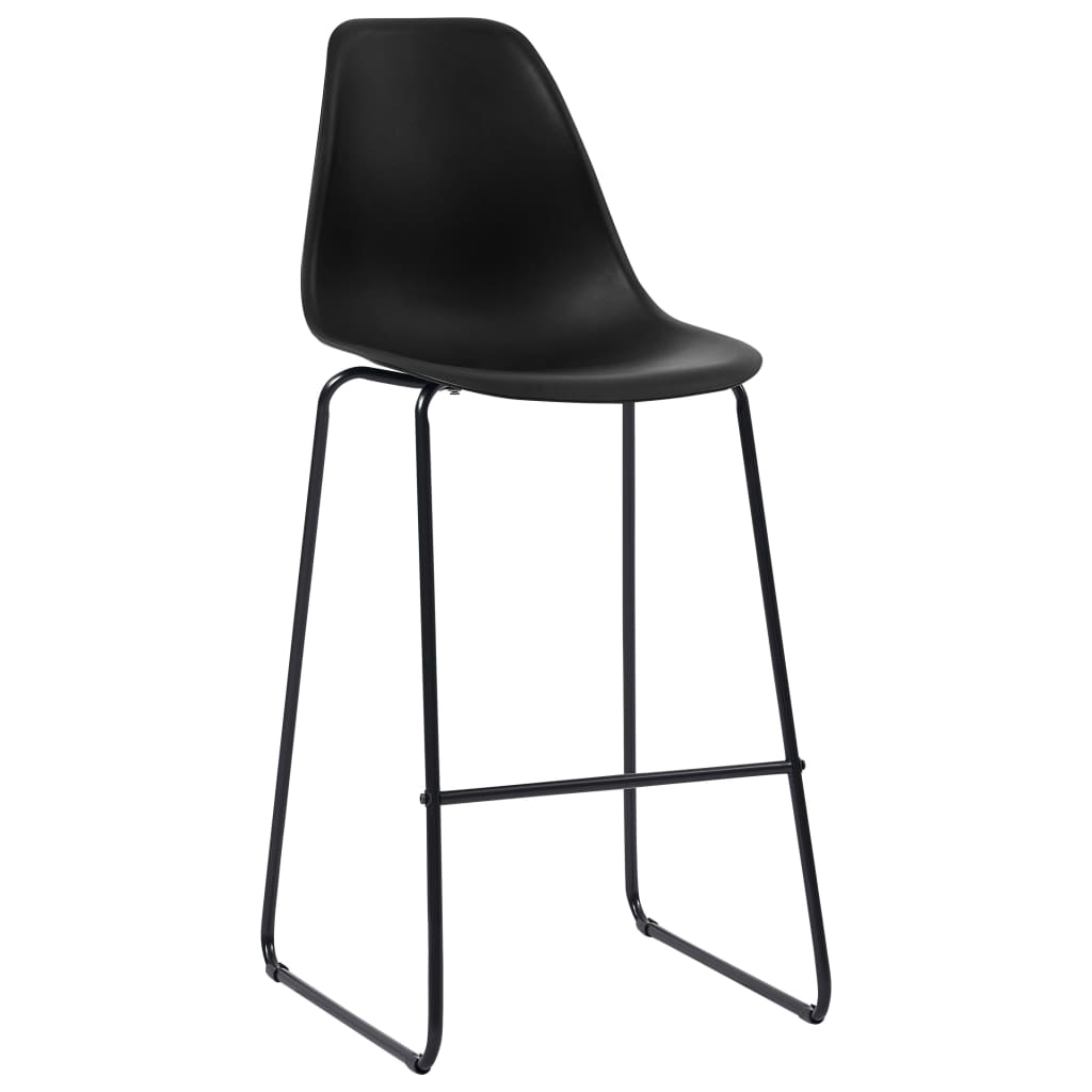 vidaXL Бар столове, 2 бр, черни, пластмаса