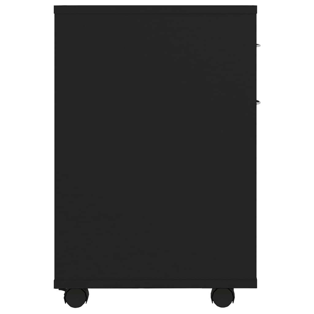 vidaXL Шкаф на колелца, черен, 45x38x54 см, ПДЧ