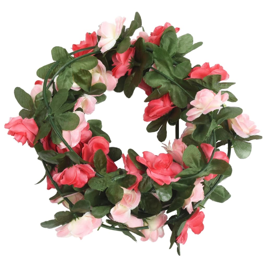 vidaXL Гирлянди от изкуствени цветя 6 бр пролетно розови 250 см