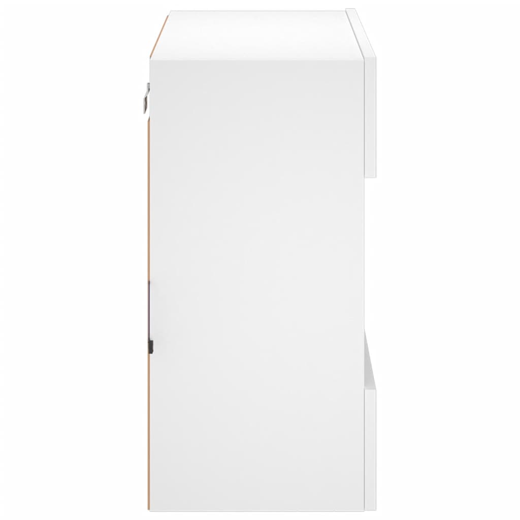 vidaXL Стенен ТВ шкаф с LED осветление, бял, 58,5x30x60,5 см