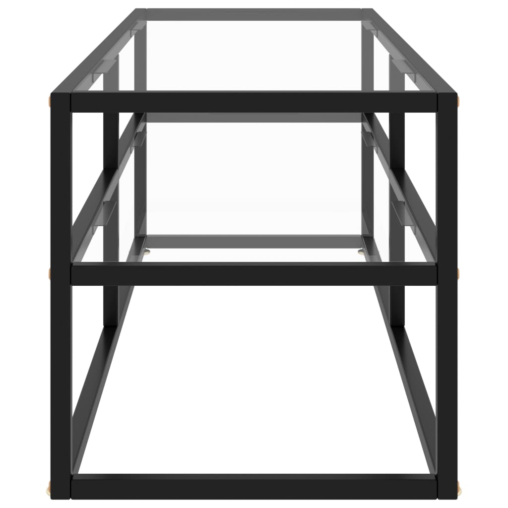 vidaXL ТВ шкаф, черен, закалено стъкло, 120x40x40 см