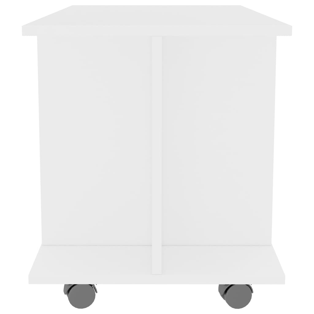 vidaXL ТВ шкаф с колелца, бял, 80x40x45 см, ПДЧ