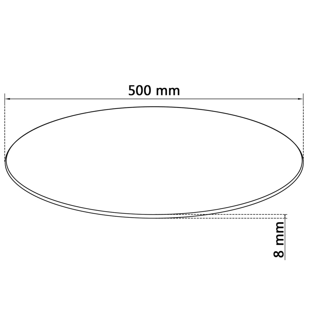 vidaXL Темпериран стъклен плот за кръгла маса, 500 мм