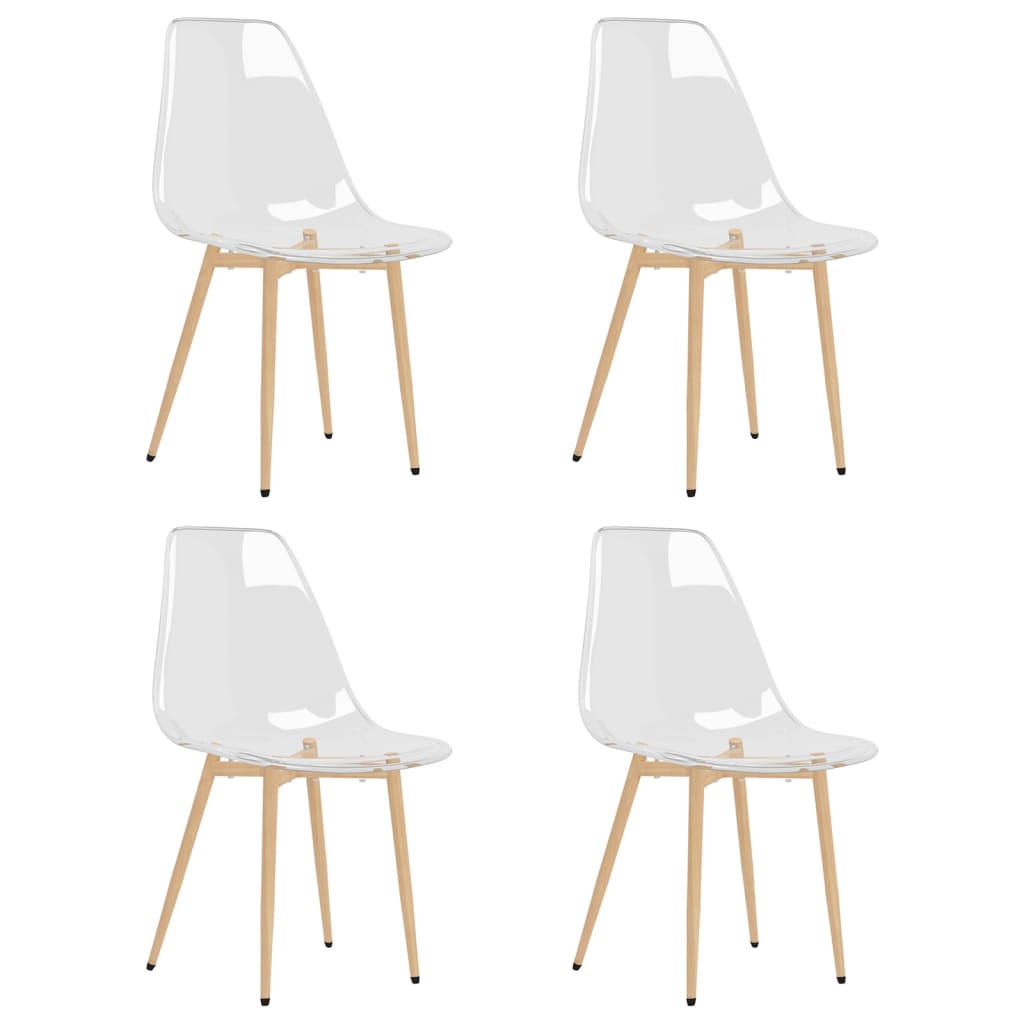 vidaXL Трапезни столове, 4 бр, прозрачни, PET