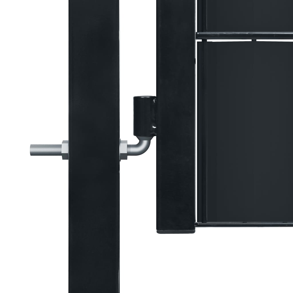 vidaXL Порта за ограда, PVC и стомана, 100x81 см, антрацит