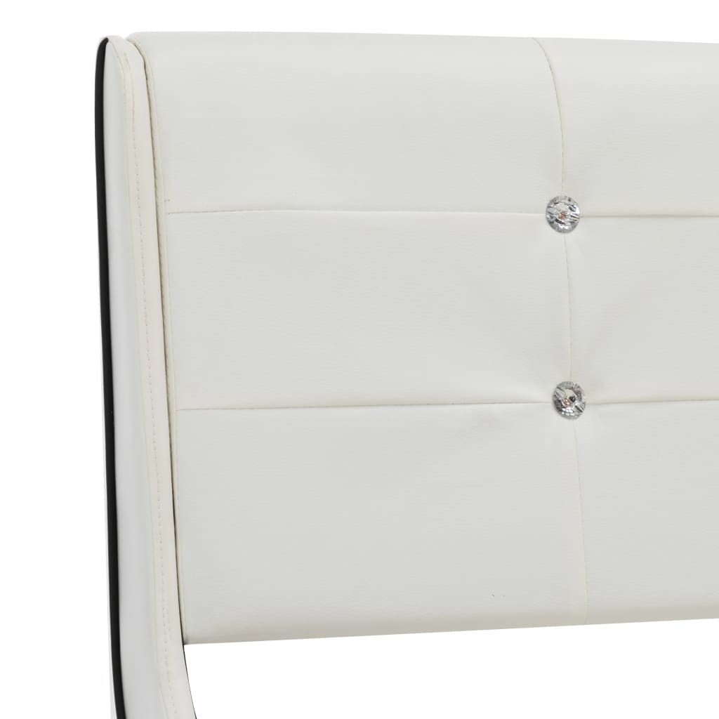 vidaXL Легло с мемори матрак, бяло, изкуствена кожа, 180x200 см