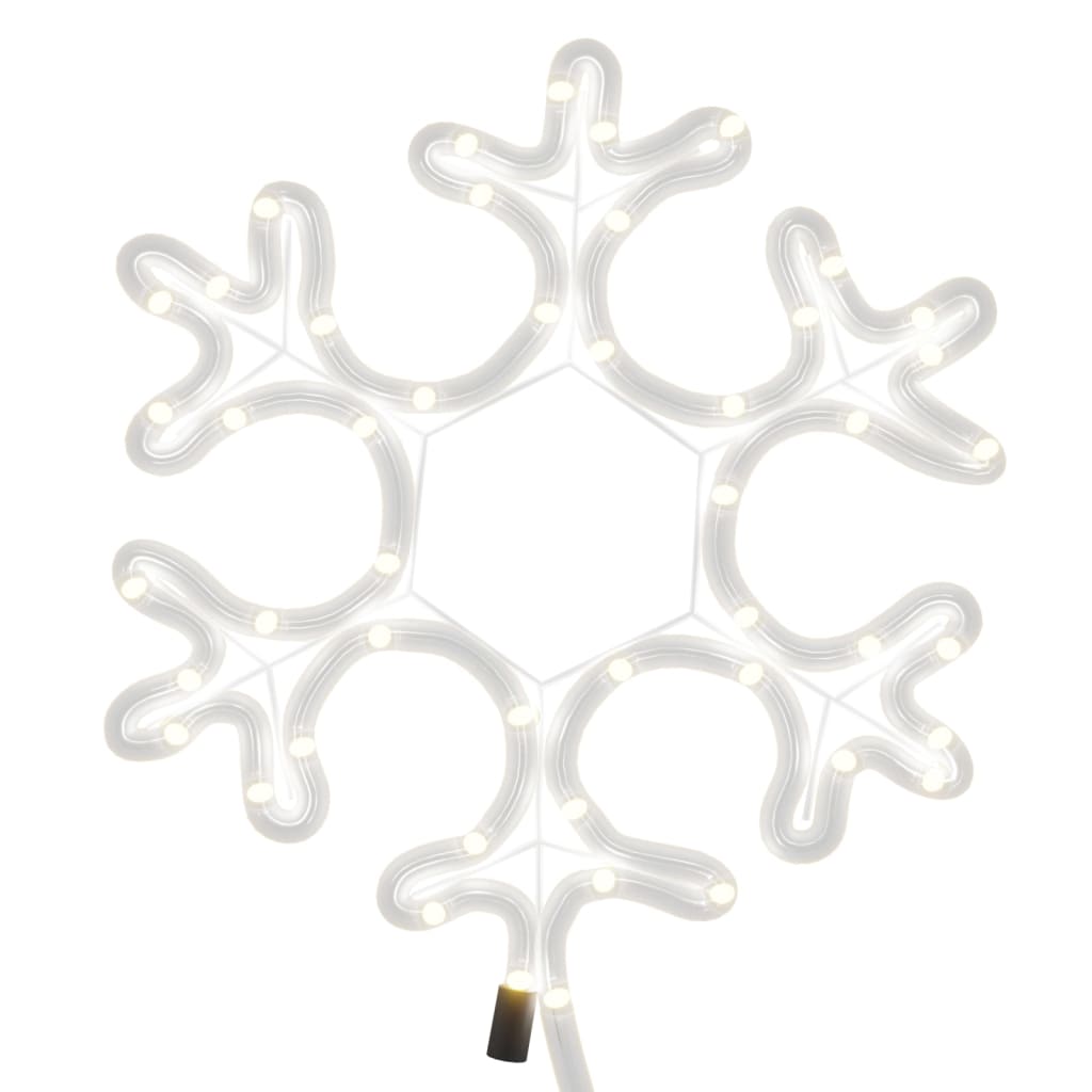 vidaXL Коледни фигури снежинки с LED, 2 бр, топло бяло, 27x27 см
