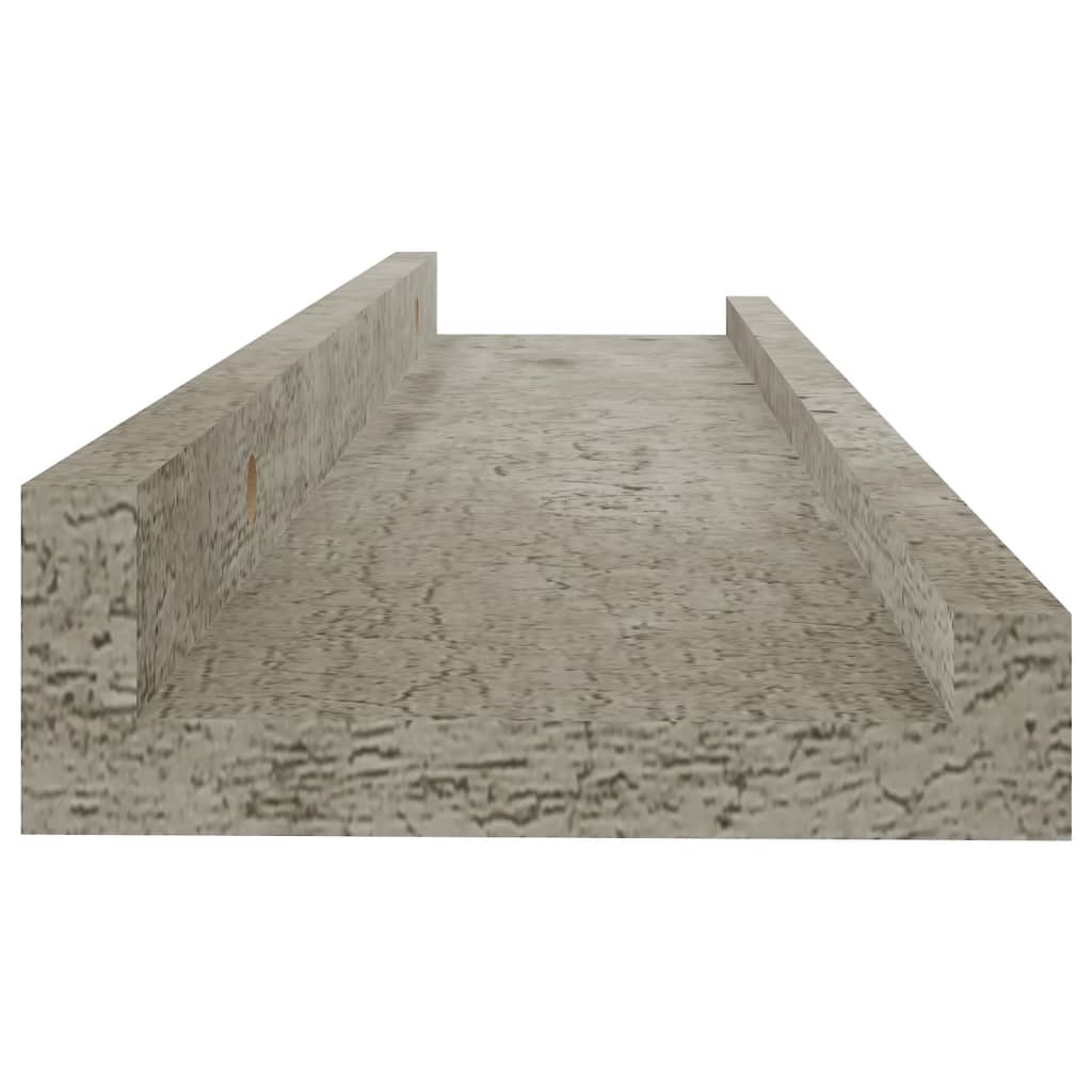 vidaXL Стенни рафтове, 4 бр, бетонно сиви, 40x9x3 см