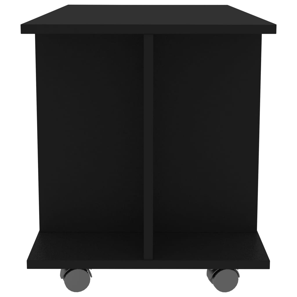 vidaXL ТВ шкаф с колелца, черно, 80x40x45 см, ПДЧ