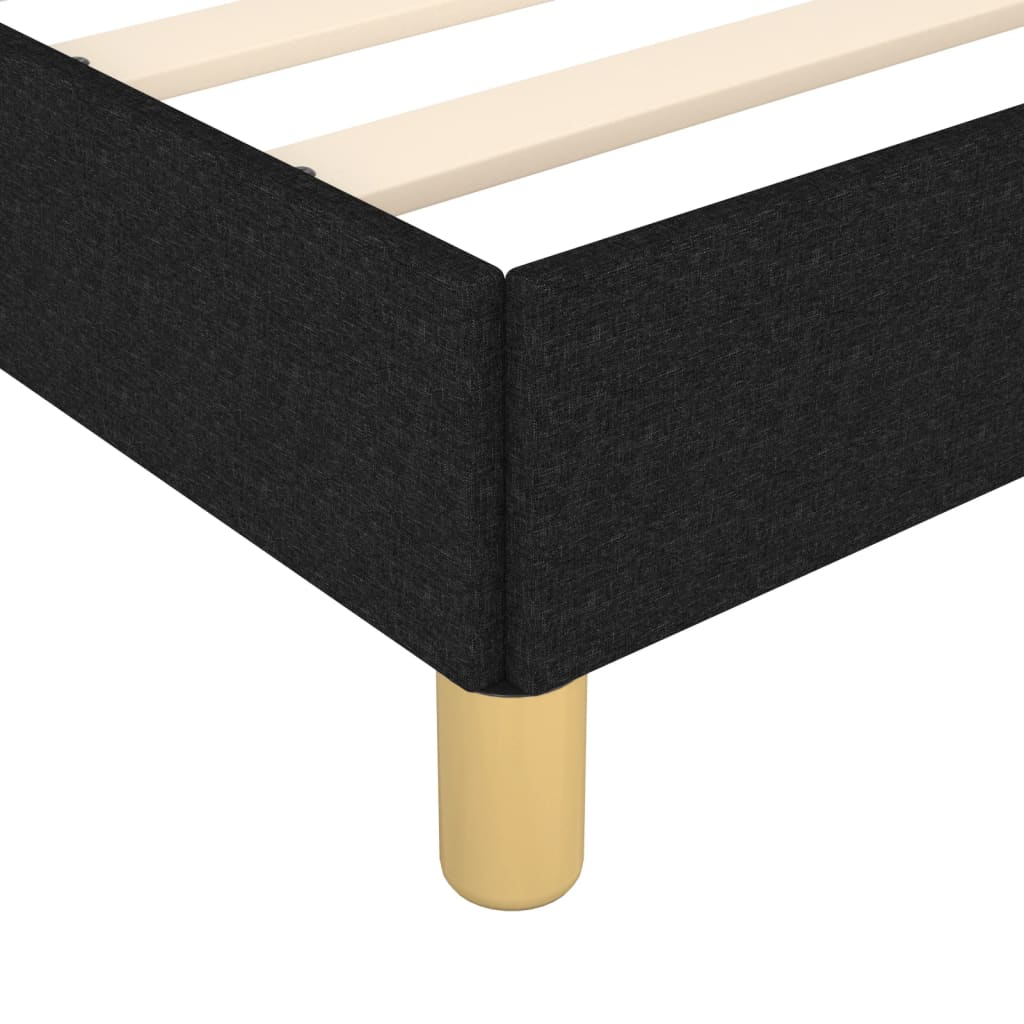 vidaXL Рамка за легло с табла, черна, 90x200 см плат
