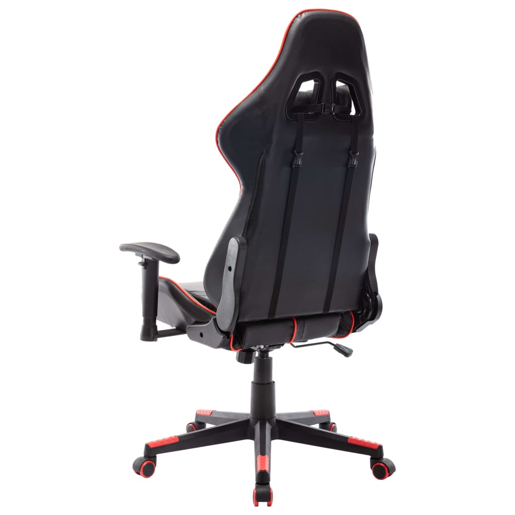 vidaXL Геймърски стол, черно и червено, изкуствена кожа