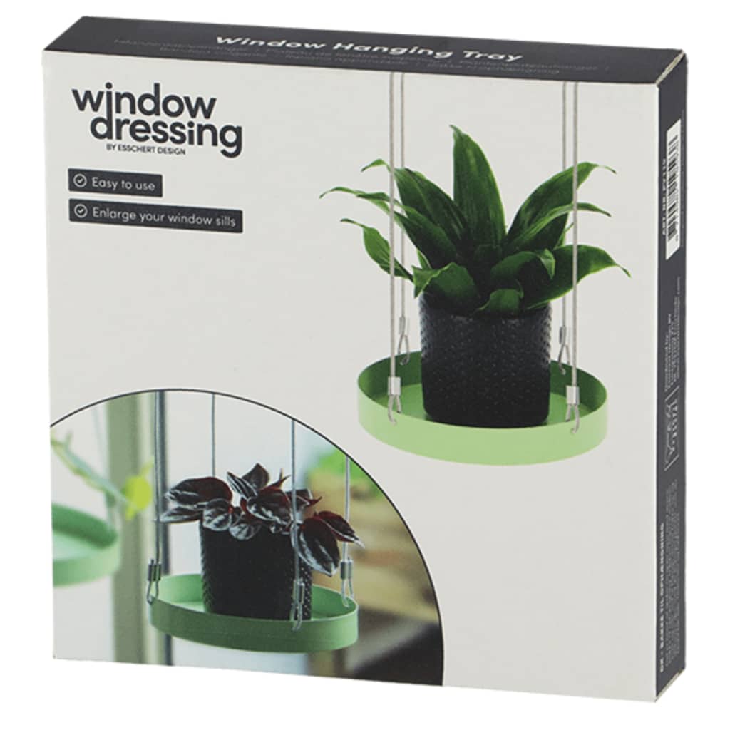 Esschert Design Висяща подложка за растения кръгла зелена S