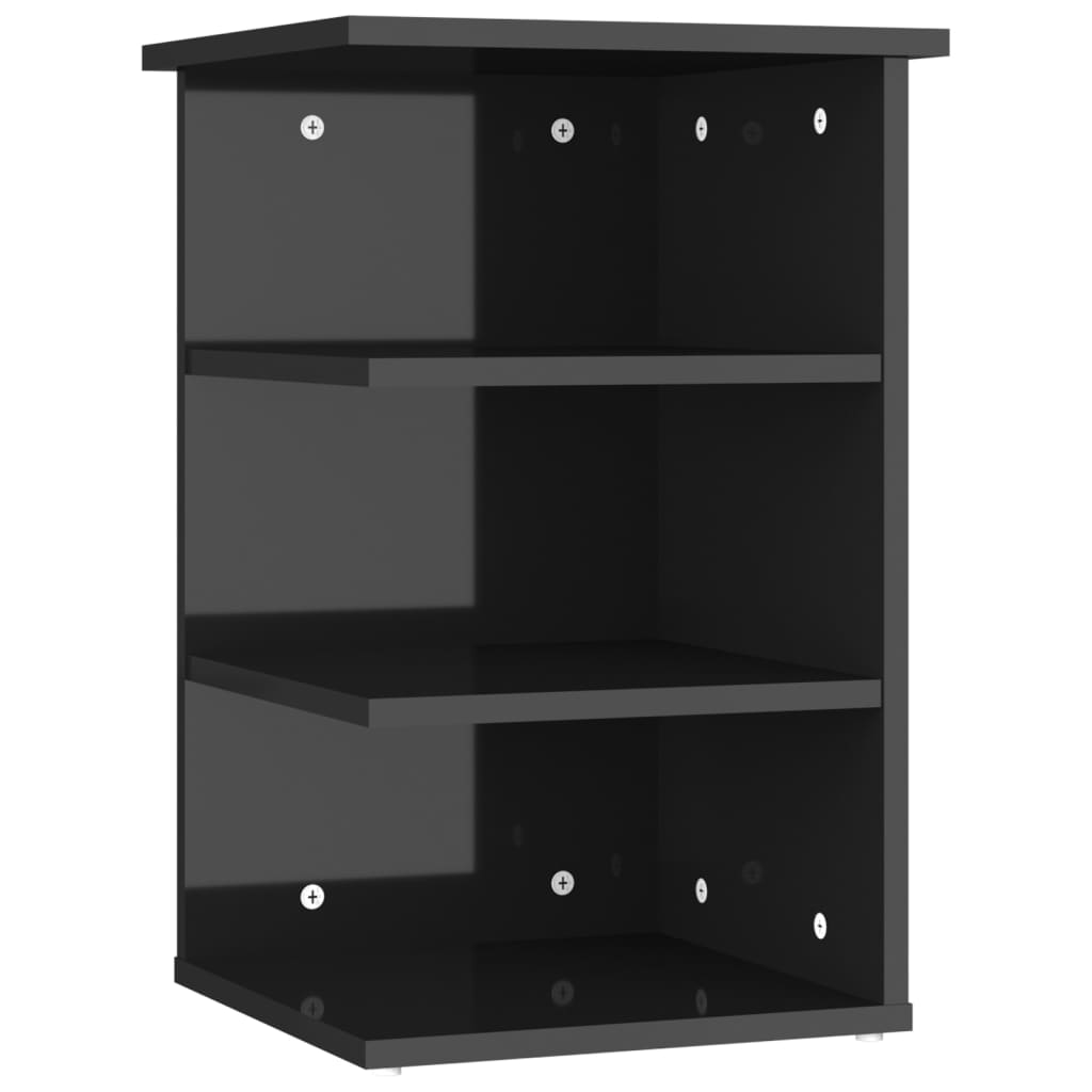 vidaXL Страничен шкаф, черен гланц, 35x35x55 см, ПДЧ