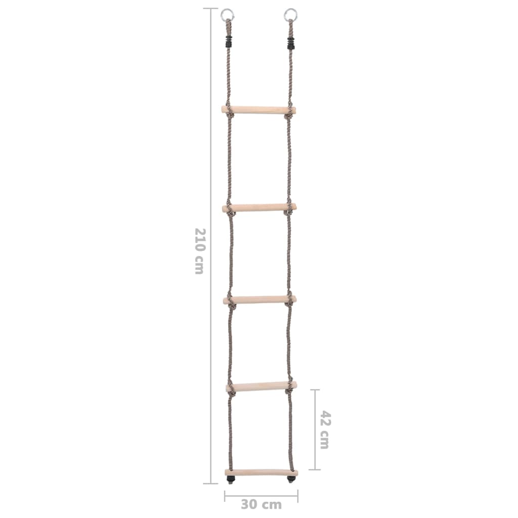 vidaXL Стълба с 5 стъпала 210 см борова дървесина масив