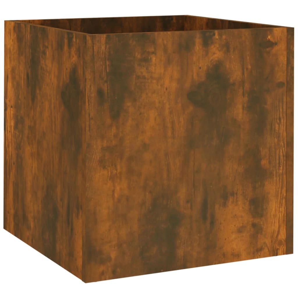 vidaXL Плантерна кутия, Опушен дъб, 40x40x40 см, инженерно дърво