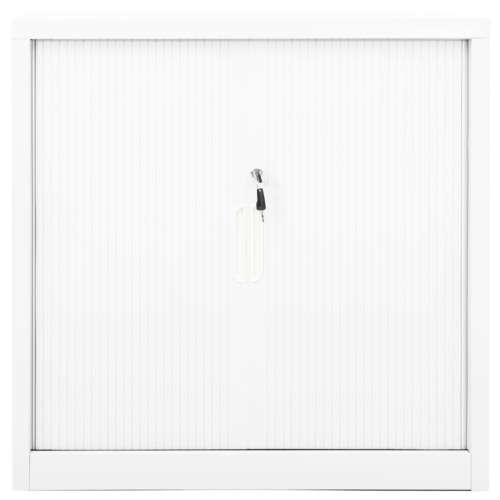 vidaXL Шкаф с плъзгаща врата, бял, 90x40x90 см, стомана