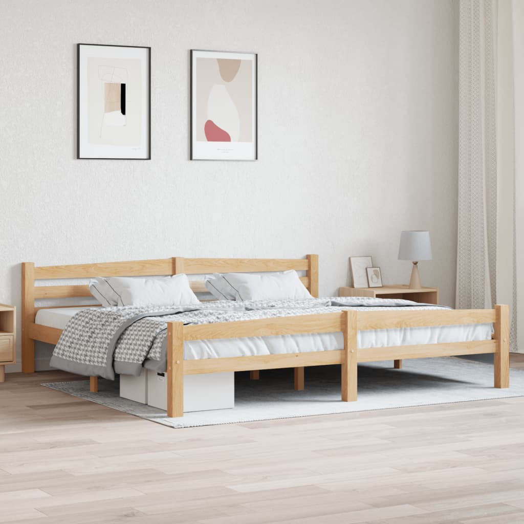 vidaXL Рамка за легло, борово дърво масив, 200x200 см