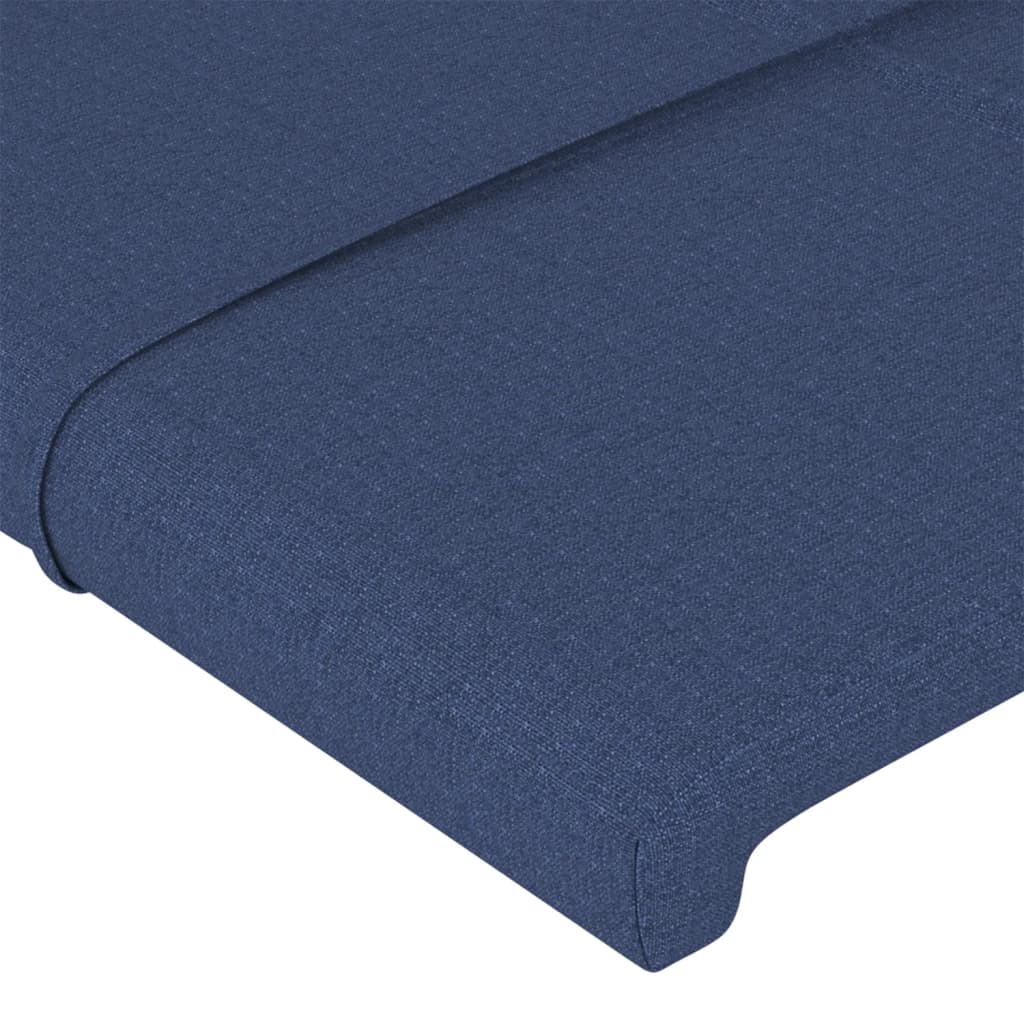 vidaXL Горна табла за легло с уши, синя, 93x16x118/128 см, плат