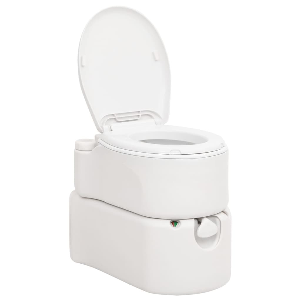 vidaXL Вградена къмпинг тоалетна бяла 24+17 л HDPE и емайл