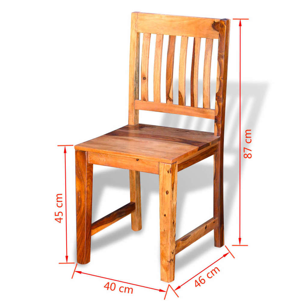vidaXL Трапезни столове, 4 бр, твърдо шишамово дърво
