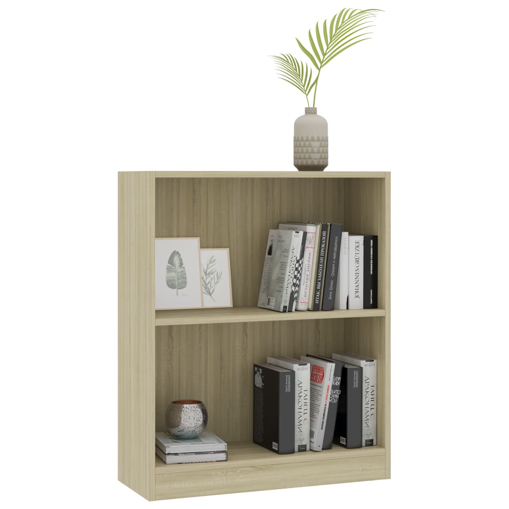 vidaXL Етажерка за книги, сонома дъб, 60x24x76 см, инженерно дърво