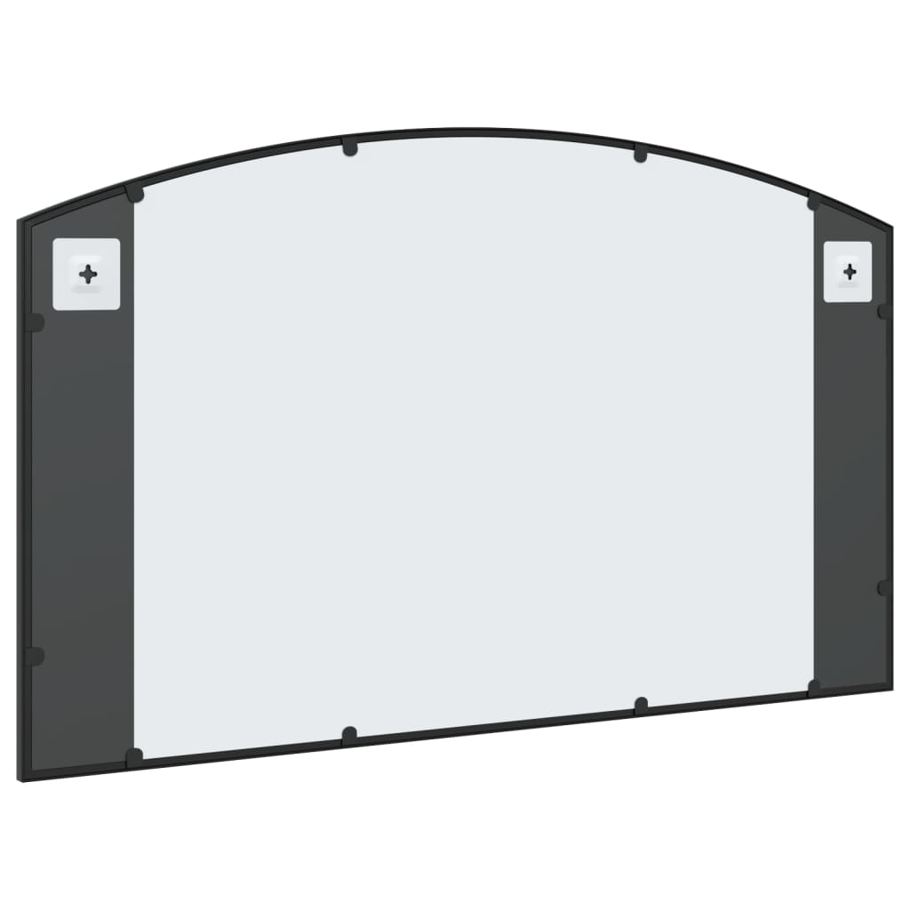 vidaXL Стенно огледало, черно, 100x60 см, арка, желязо