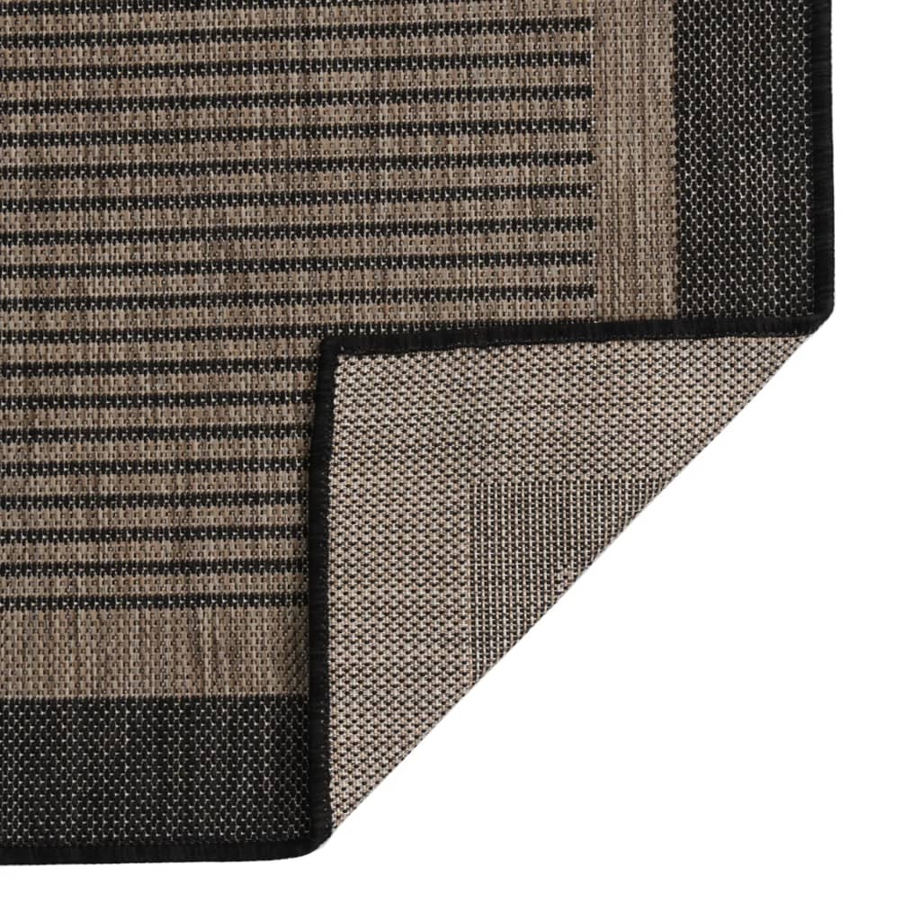 vidaXL Градински плоскотъкан килим, 120x170 см, тъмнокафяв