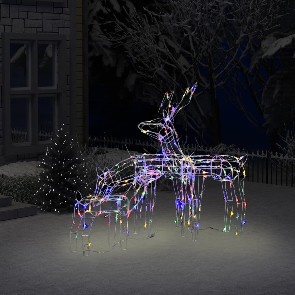 vidaXL Коледна украса, 3 светещи елена, 229 LED лампички
