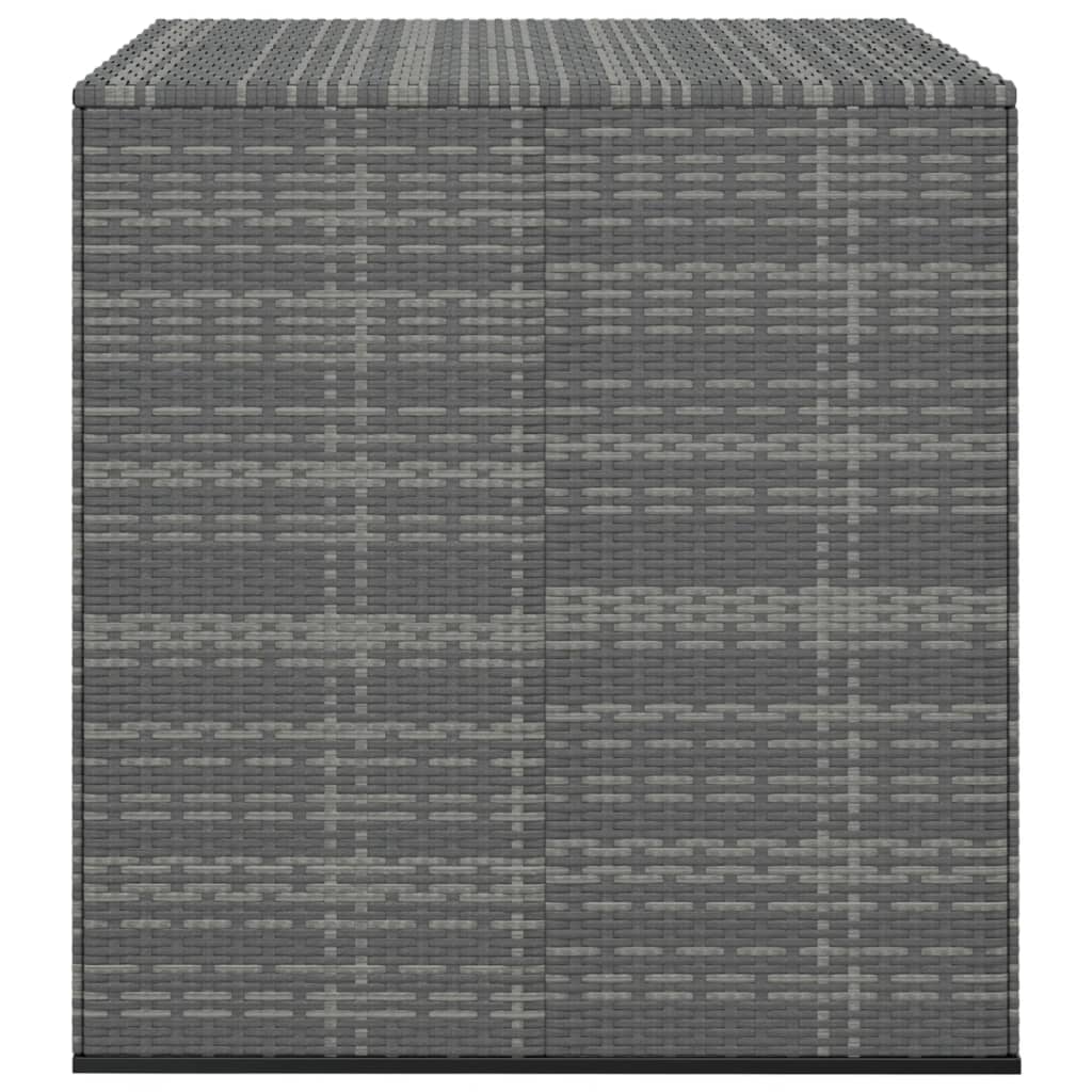 vidaXL Кутия за градински възглавници PE ратан 100x97,5x104 см сива