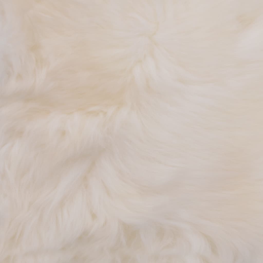 vidaXL Подложки за столове, 2 бр, бели, 40x40 см, естествена овча кожа