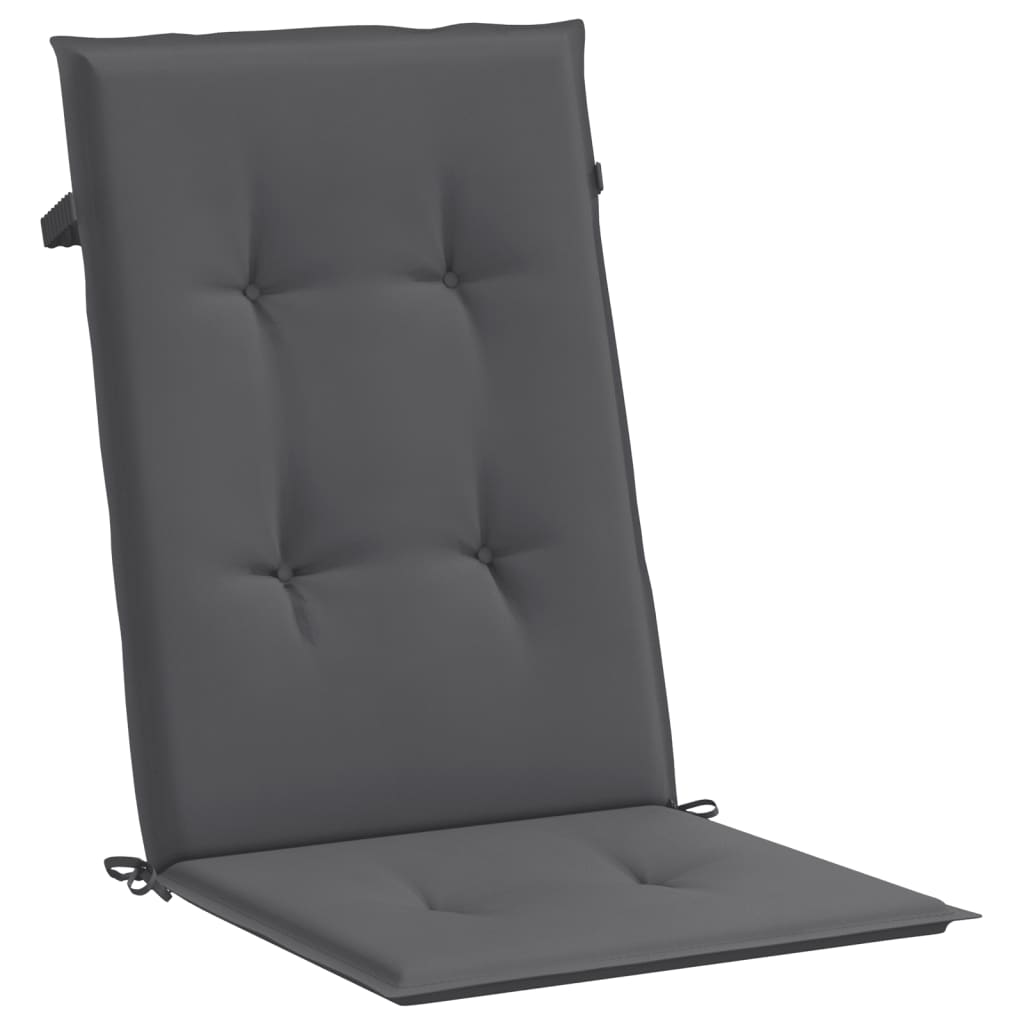 vidaXL Възглавници за стол с облегалка 4 бр антрацит 120x50x3 см плат