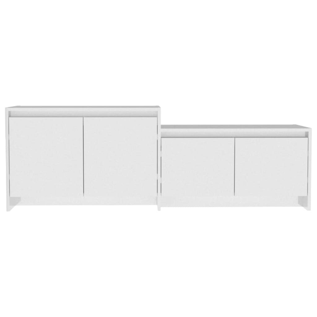 vidaXL ТВ шкаф, бял гланц, 146,5x35x50 см, ПДЧ
