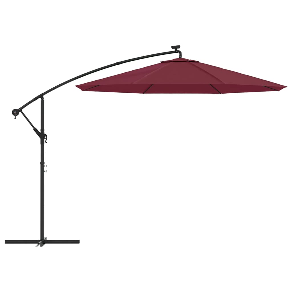 vidaXL Резервно покривало за чадър с чупещо рамо, бордо червено 350 см